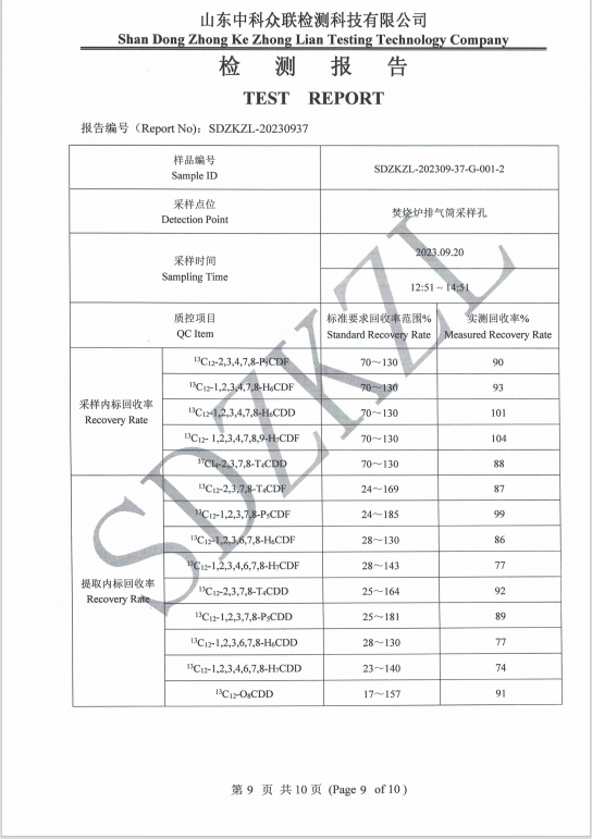 9月份二噁英廢氣檢測(cè)報(bào)告(圖3)